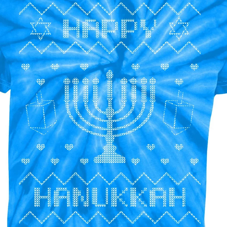 Ugly Hanukkah Sweater Kids Tie-Dye T-Shirt