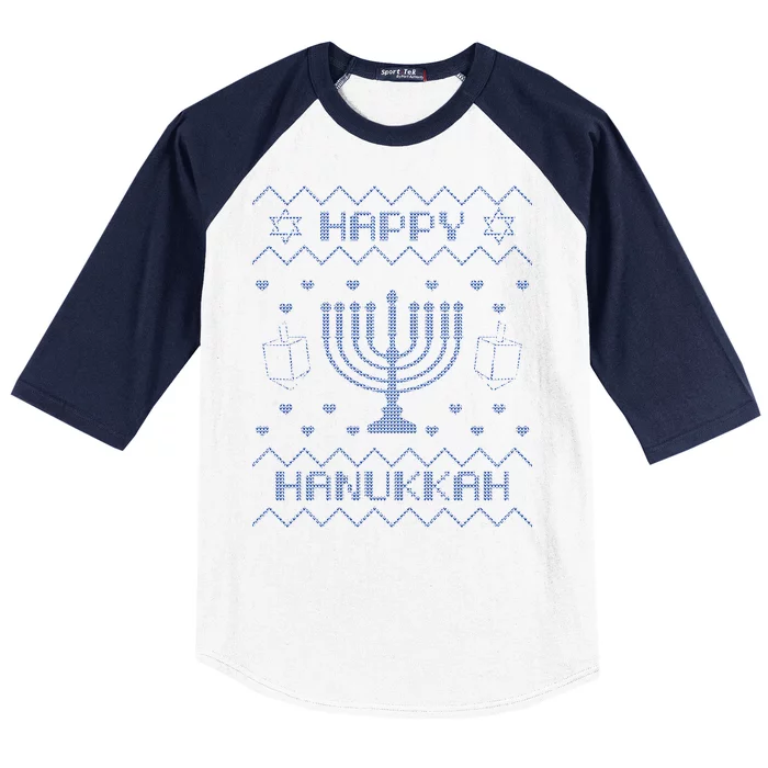 Ugly Hanukkah Sweater Baseball Sleeve Shirt