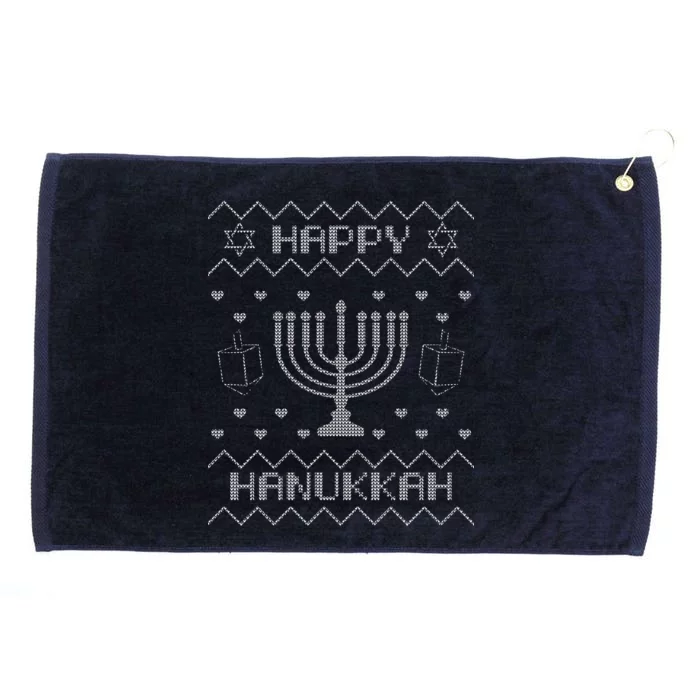 Ugly Hanukkah Sweater Grommeted Golf Towel