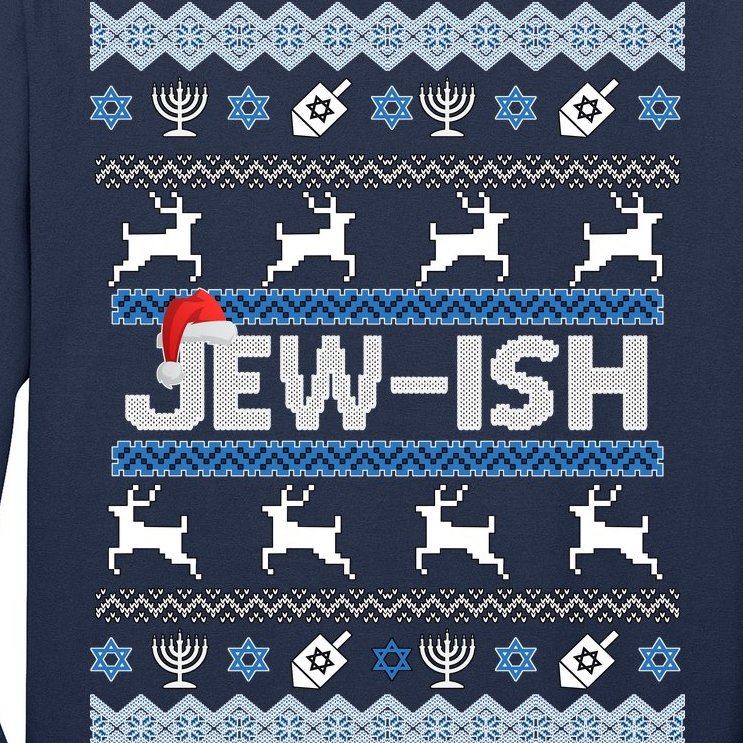 Ugly Hanukkah Sweater Jew-ish Santa Long Sleeve Shirt