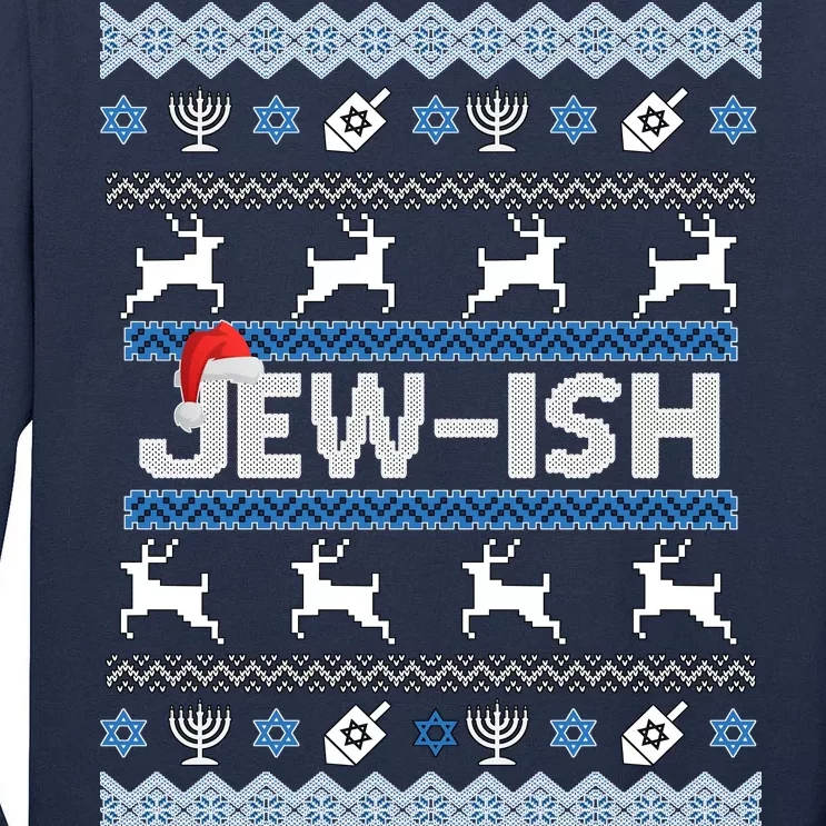 Ugly Hanukkah Sweater Jew-ish Santa Tall Long Sleeve T-Shirt