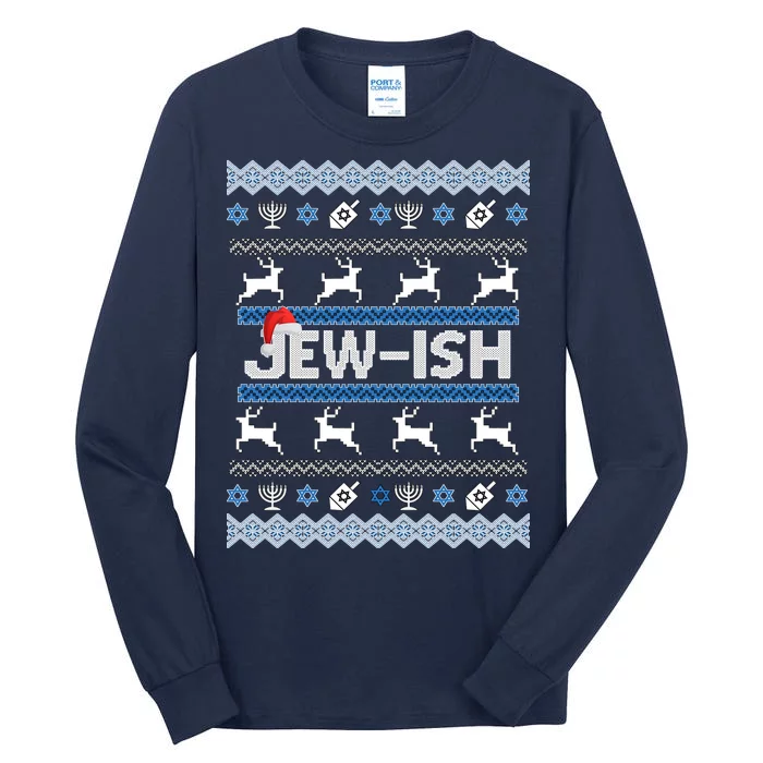 Ugly Hanukkah Sweater Jew-ish Santa Tall Long Sleeve T-Shirt