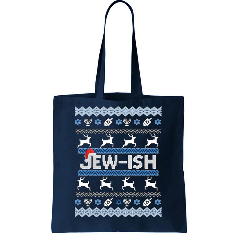 Ugly Hanukkah Sweater Jew-ish Santa Tote Bag