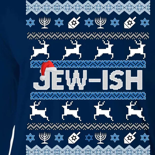 Ugly Hanukkah Sweater Jew-ish Santa Cooling Performance Long Sleeve Crew