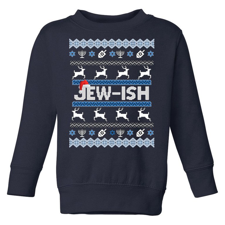 Ugly Hanukkah Sweater Jew-ish Santa Toddler Sweatshirt