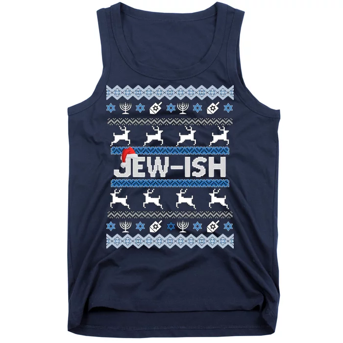 Ugly Hanukkah Sweater Jew-ish Santa Tank Top