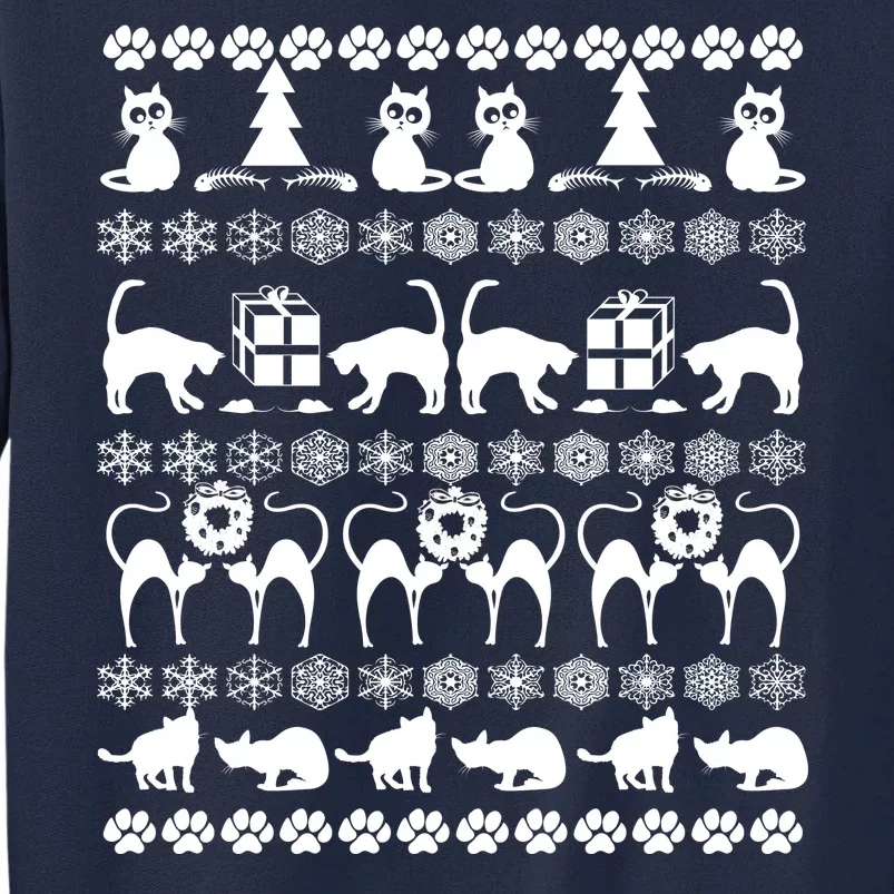 Ugly Kitty Cat Christmas Sweater Tall Sweatshirt