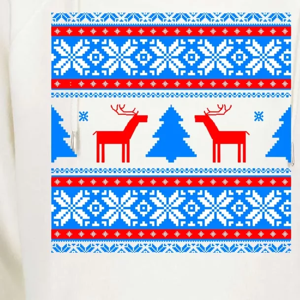 Ugly Reindeer Christmas Sweater Womens Funnel Neck Pullover Hood