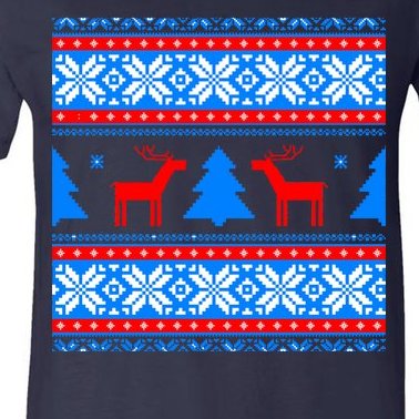 Ugly Reindeer Christmas Sweater V-Neck T-Shirt
