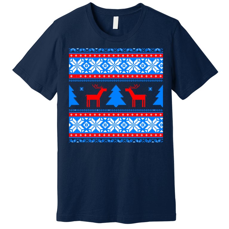 Ugly Reindeer Christmas Sweater Premium T-Shirt