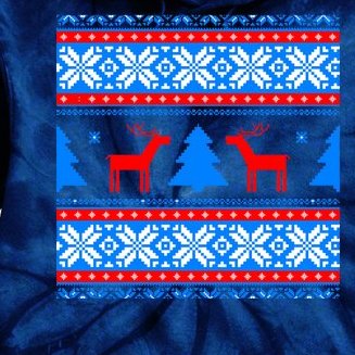 Ugly Reindeer Christmas Sweater Tie Dye Hoodie