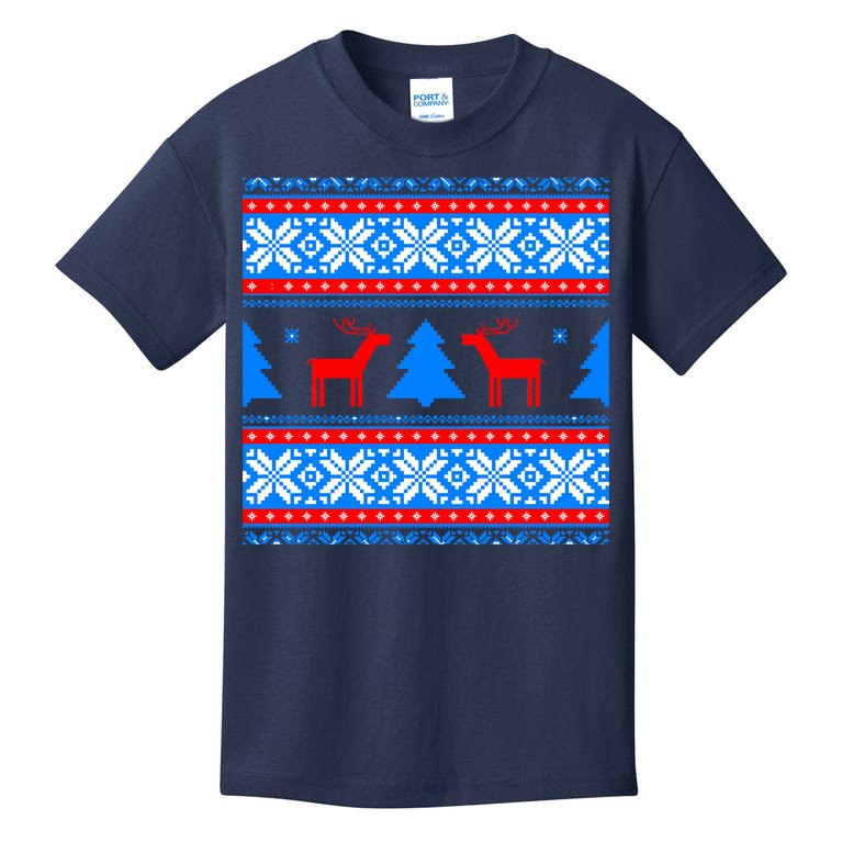 Ugly Reindeer Christmas Sweater Kids T-Shirt