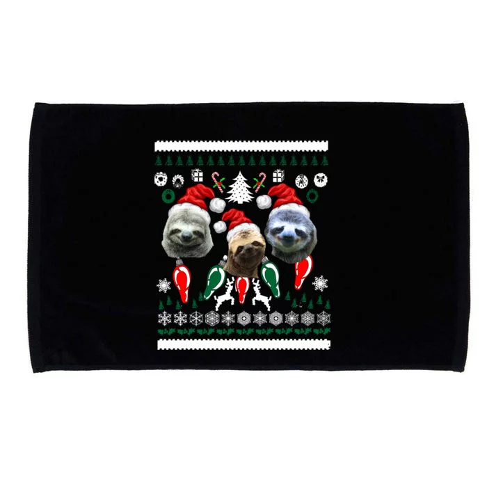 Ugly Sloth Christmas Sweater Microfiber Hand Towel