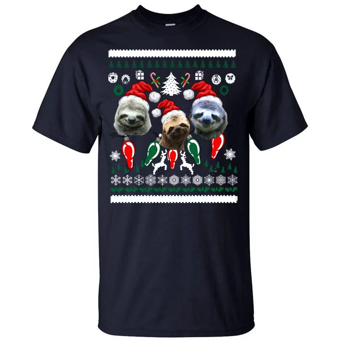 Ugly Sloth Christmas Sweater Tall T-Shirt