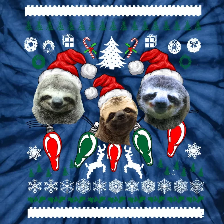 Ugly Sloth Christmas Sweater Tie-Dye T-Shirt