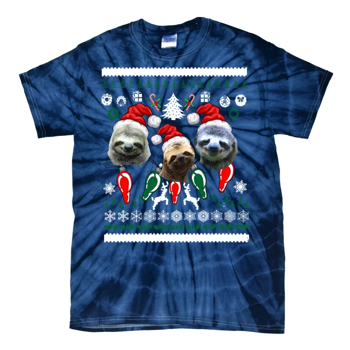 Ugly Sloth Christmas Sweater Tie-Dye T-Shirt