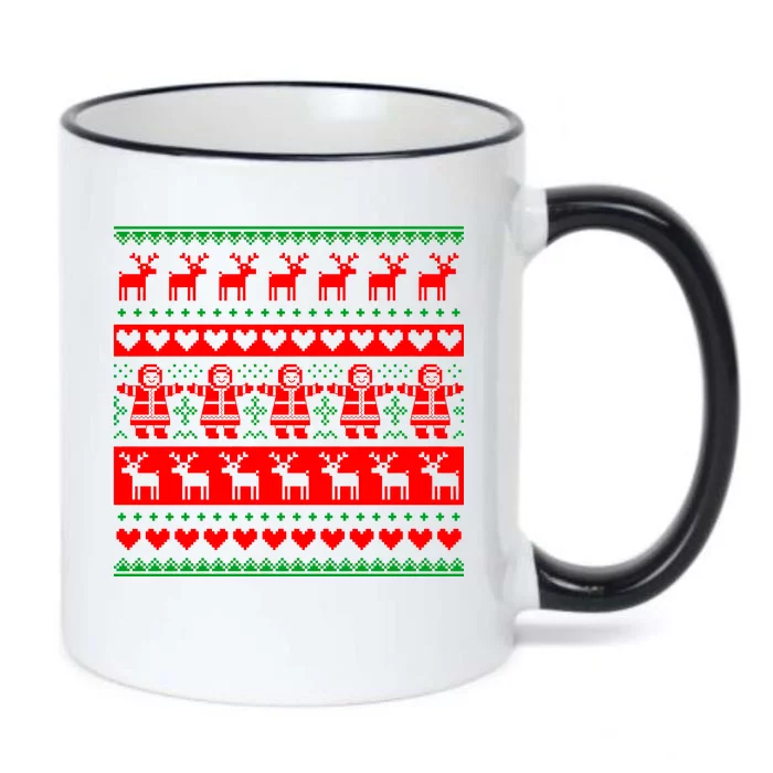 Ugly Snowman Christmas Sweater Black Color Changing Mug