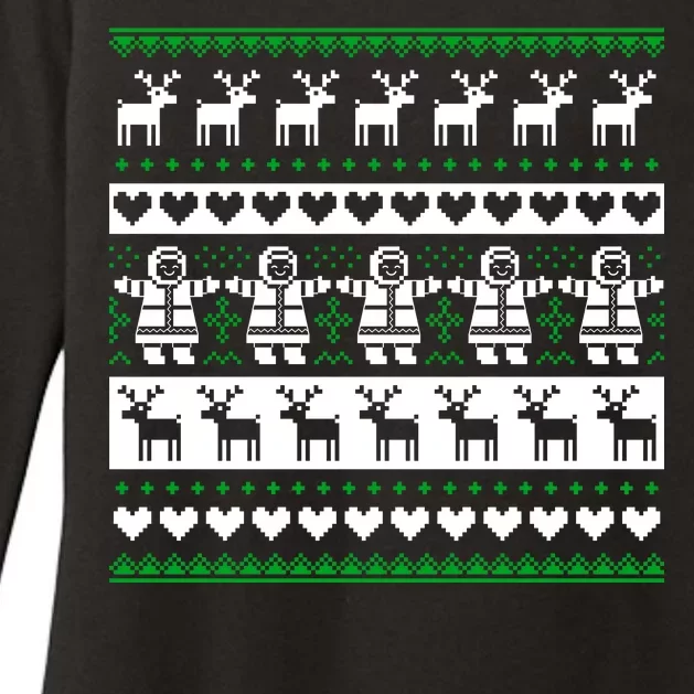 Ugly Snowman Christmas Sweater Womens CVC Long Sleeve Shirt