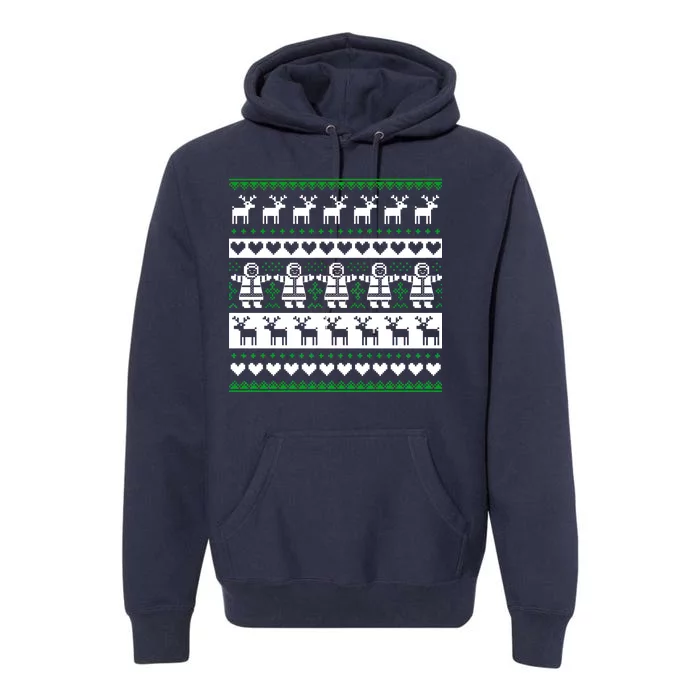 Ugly Snowman Christmas Sweater Premium Hoodie