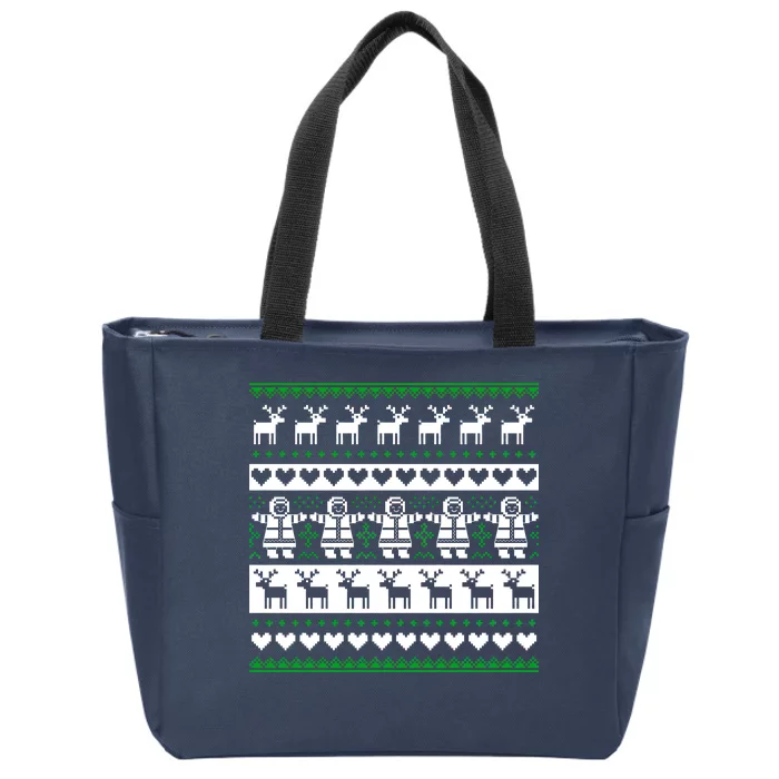 Ugly Snowman Christmas Sweater Zip Tote Bag