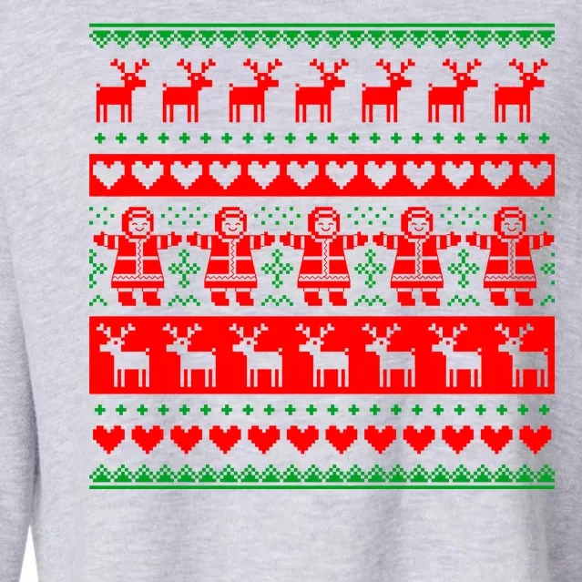 Ugly Snowman Christmas Sweater Cropped Pullover Crew