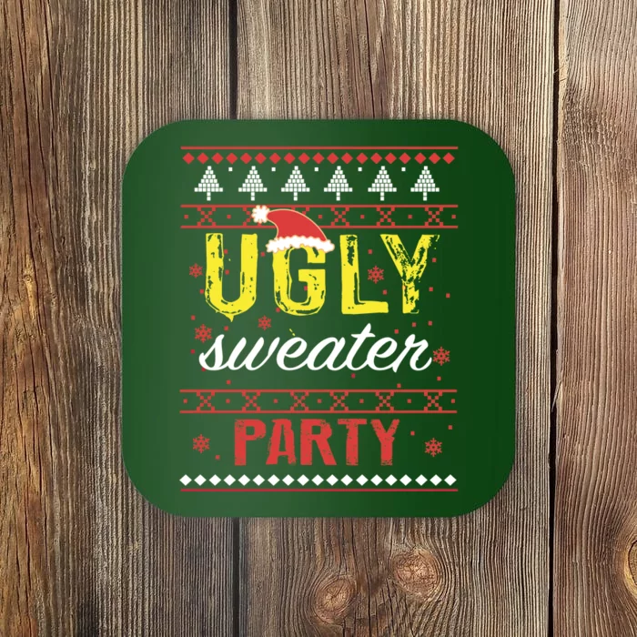 Ugly Sweater Party Funny Christmas Sweater Coaster