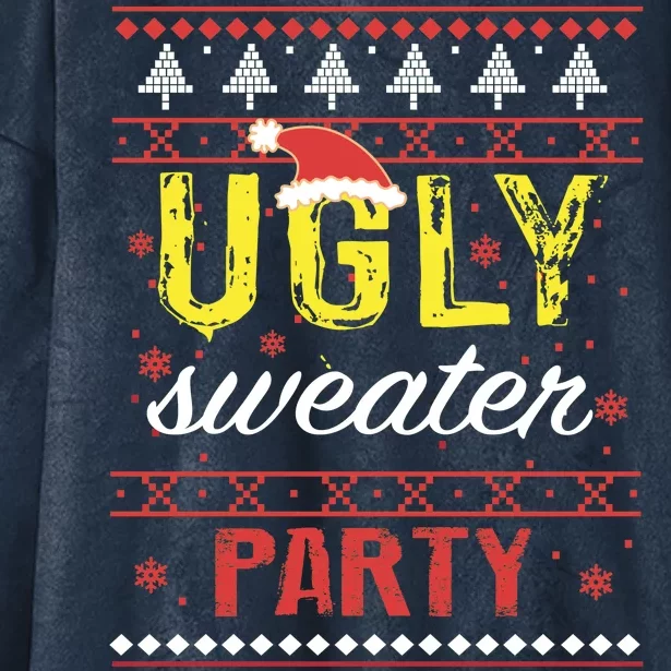 Ugly Sweater Party Funny Christmas Sweater Hooded Wearable Blanket