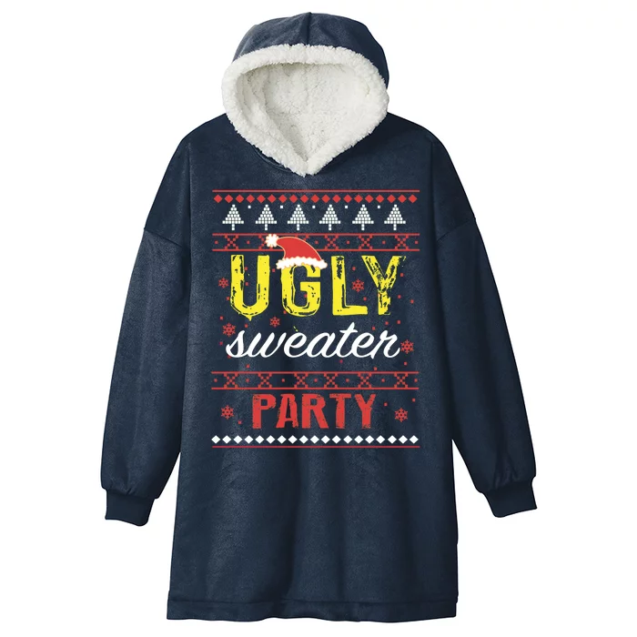 Ugly Sweater Party Funny Christmas Sweater Hooded Wearable Blanket