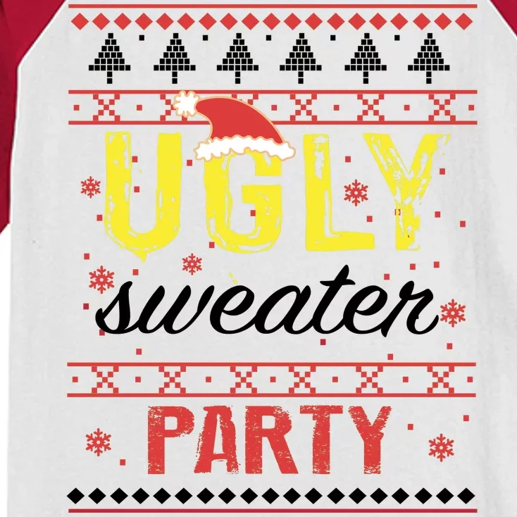 Ugly Sweater Party Funny Christmas Sweater Kids Colorblock Raglan Jersey