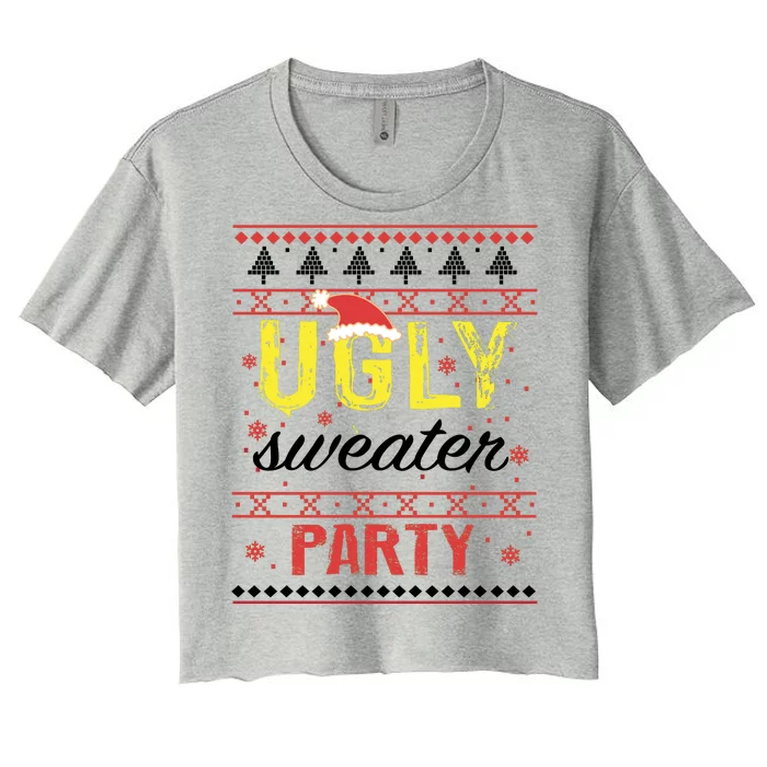 Ugly Sweater Party Funny Christmas Sweater Women's Crop Top Tee