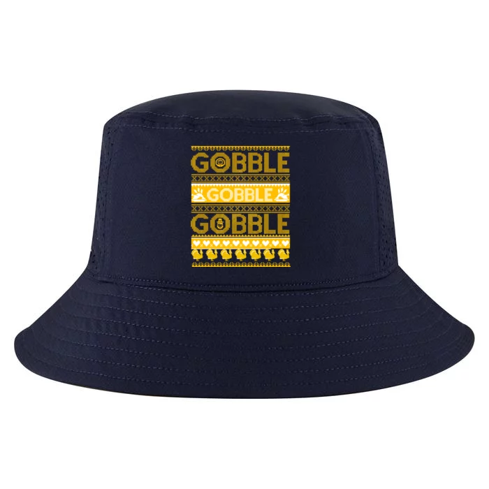 Ugly Thanksgiving Gobble Gobble Gobble Turkey Cool Comfort Performance Bucket Hat