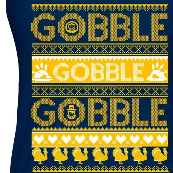 Ugly Thanksgiving Gobble Gobble Gobble Turkey Ladies Essential Flowy Tank