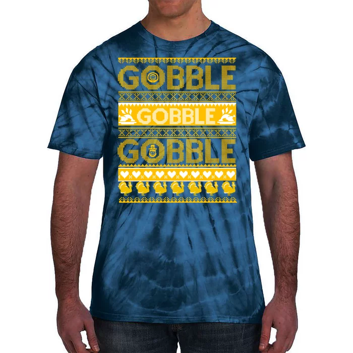 Ugly Thanksgiving Gobble Gobble Gobble Turkey Tie-Dye T-Shirt