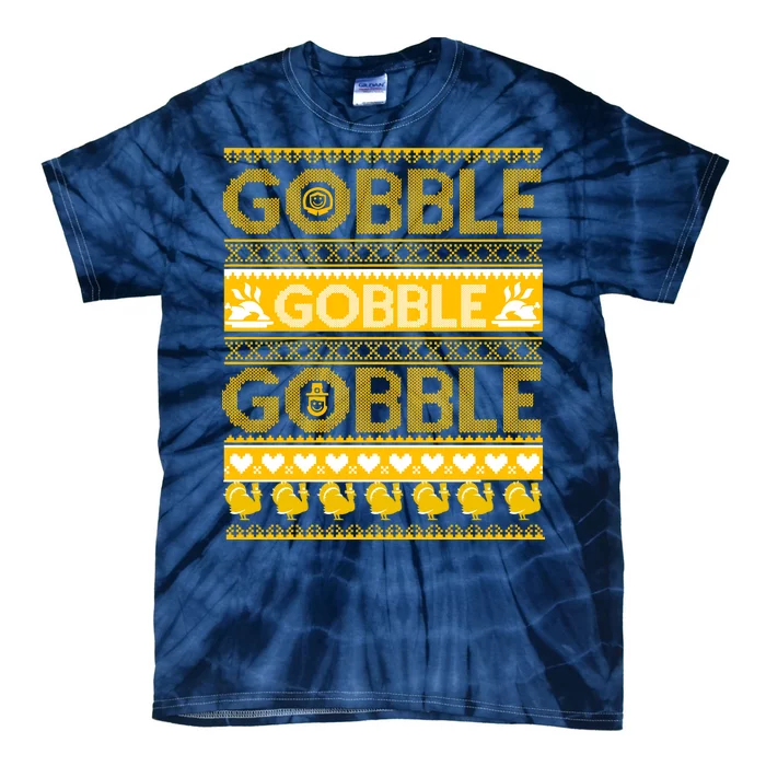 Ugly Thanksgiving Gobble Gobble Gobble Turkey Tie-Dye T-Shirt