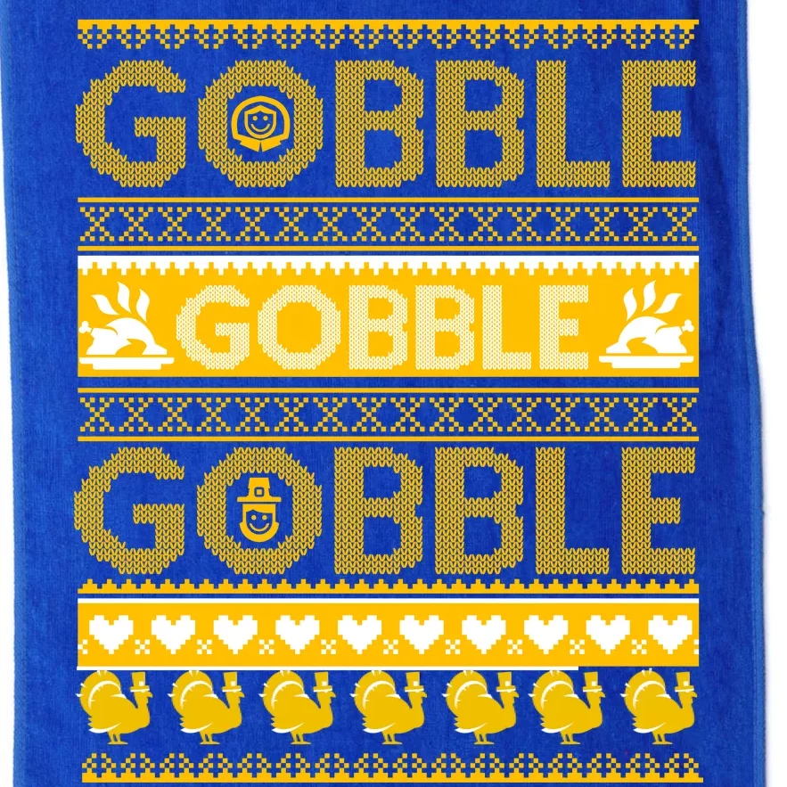 Ugly Thanksgiving Gobble Gobble Gobble Turkey Platinum Collection Golf Towel