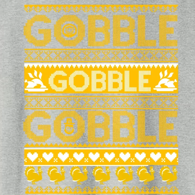 Ugly Thanksgiving Gobble Gobble Gobble Turkey Women's Crop Top Tee