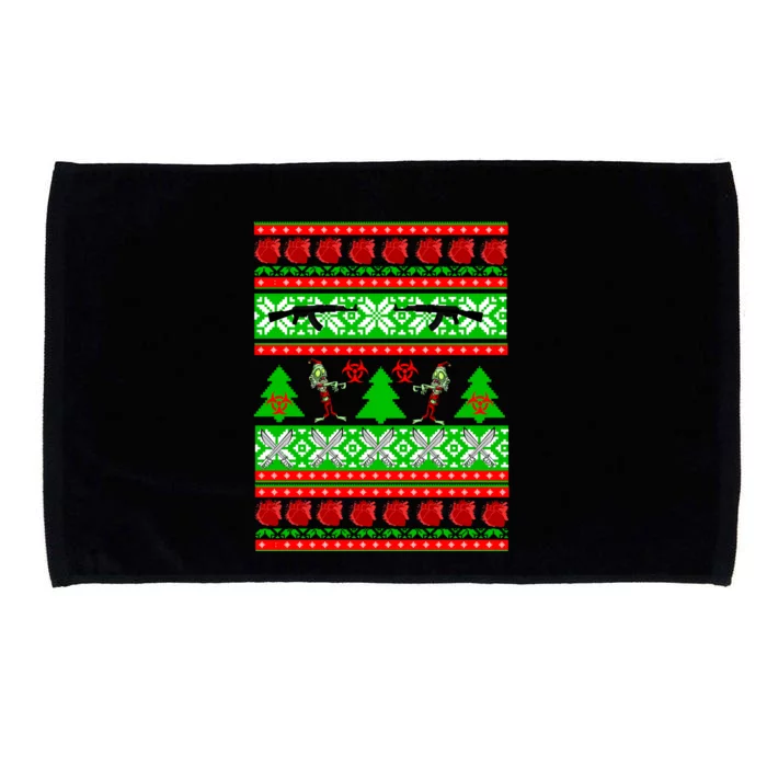 Ugly Zombie Apocalypse Christmas Sweater Microfiber Hand Towel