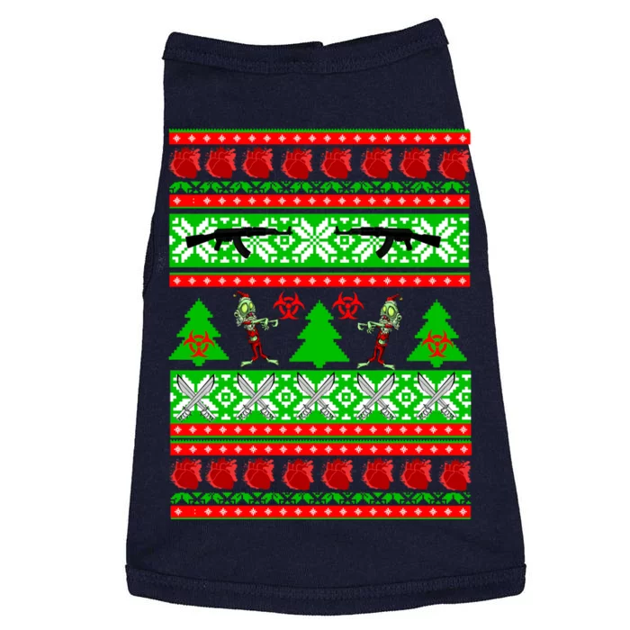 Ugly Zombie Apocalypse Christmas Sweater Doggie Tank