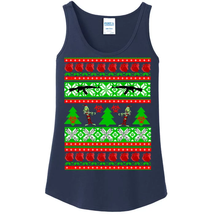 Ugly Zombie Apocalypse Christmas Sweater Ladies Essential Tank