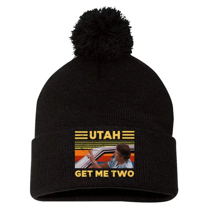 Utah Get Me Retro Two Vintage Pom Pom 12in Knit Beanie