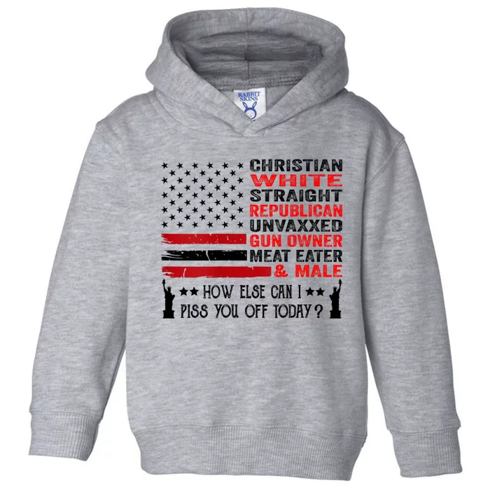 Unvaxxed Gun Owner And Christian White Straight Republican Toddler Hoodie