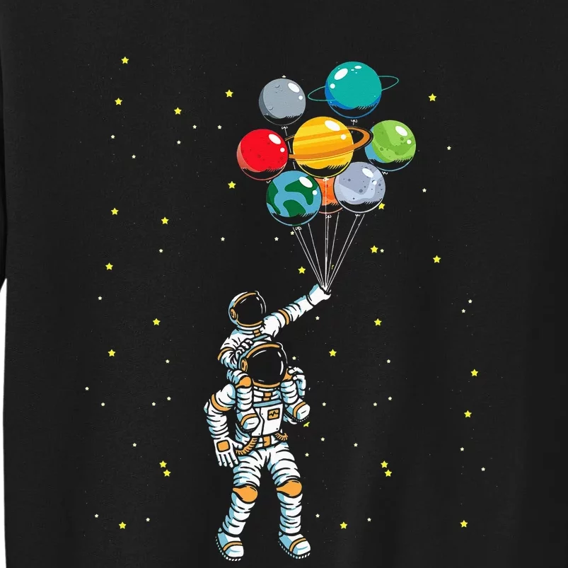 Universe Galaxy Space Planets Balloons Astronaut Tall Sweatshirt