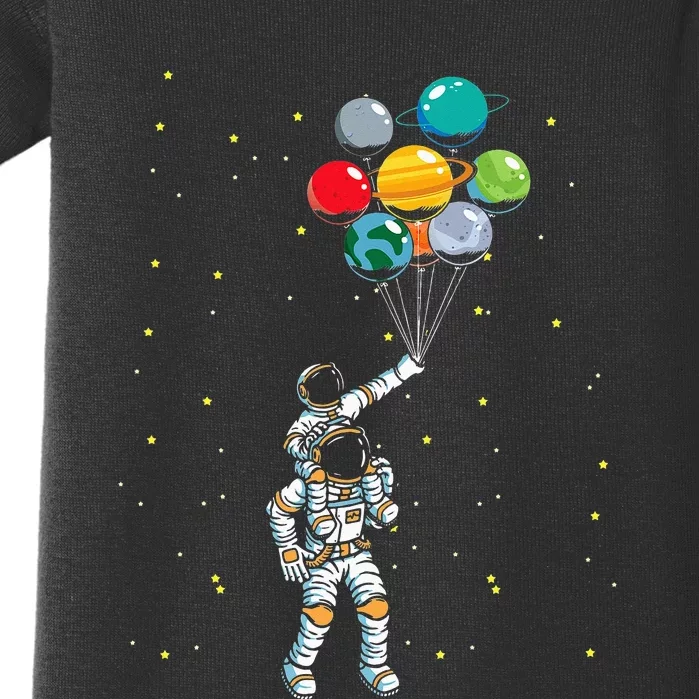 Universe Galaxy Space Planets Balloons Astronaut Baby Bodysuit