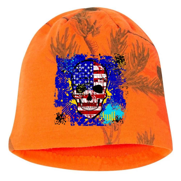 USA Grunge Skull Kati - Camo Knit Beanie