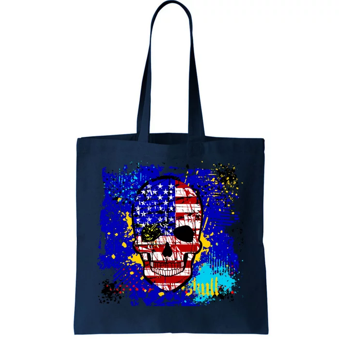 USA Grunge Skull Tote Bag