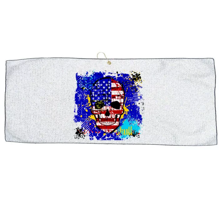 USA Grunge Skull Large Microfiber Waffle Golf Towel