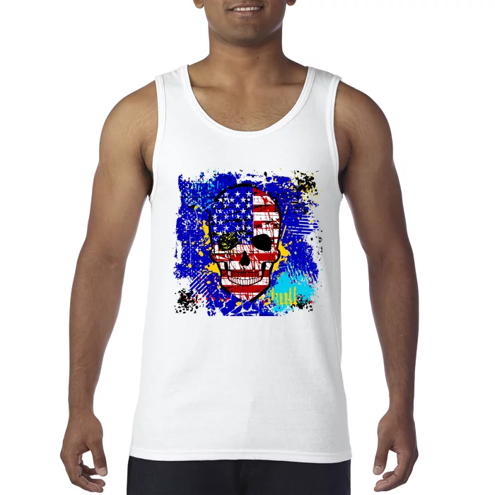 USA Grunge Skull Tank Top