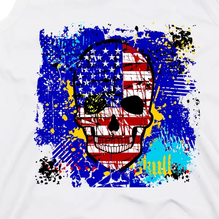 USA Grunge Skull Tank Top