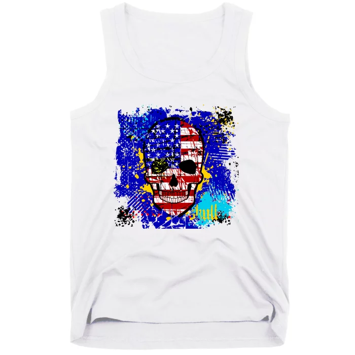 USA Grunge Skull Tank Top