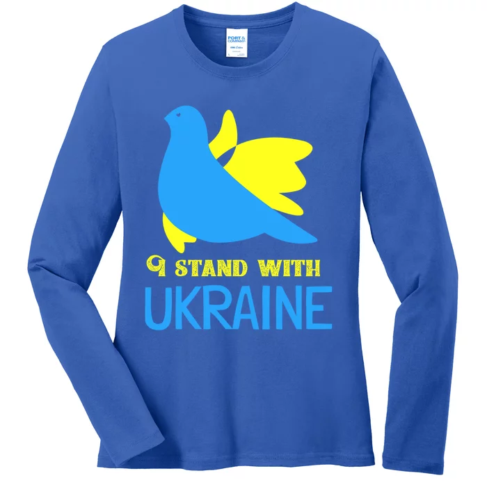 Ukrainian Gift Support Ukrainian Flag I Stand With Ukraine Cool Gift Ladies Long Sleeve Shirt